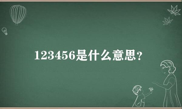 123456是什么意思？