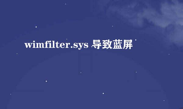 wimfilter.sys 导致蓝屏