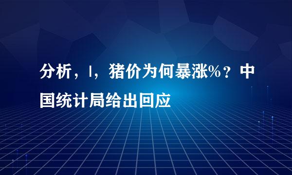 分析，|，猪价为何暴涨%？中国统计局给出回应