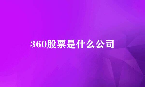 360股票是什么公司