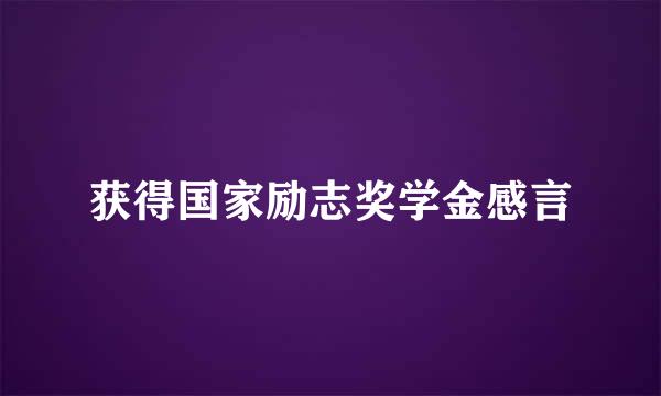 获得国家励志奖学金感言