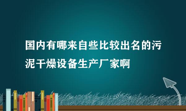 国内有哪来自些比较出名的污泥干燥设备生产厂家啊