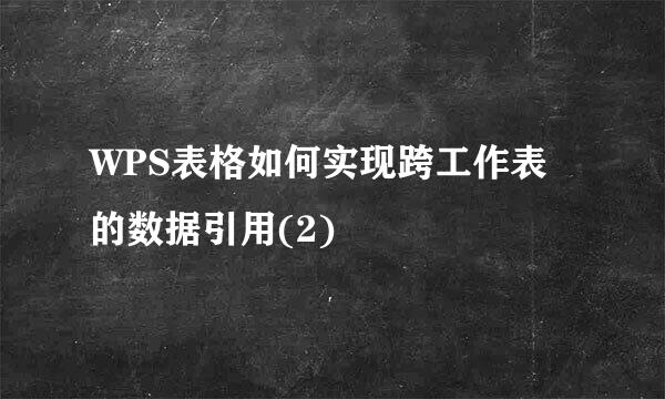 WPS表格如何实现跨工作表的数据引用(2)