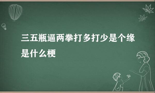 三五瓶逼两拳打多打少是个缘是什么梗