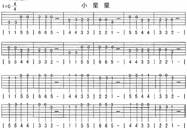 我是初学者，我来自想要一闪一闪亮晶晶的单音吉他谱，简单一点的，比如几弦几品的那种，麻烦高手帮忙一下啦