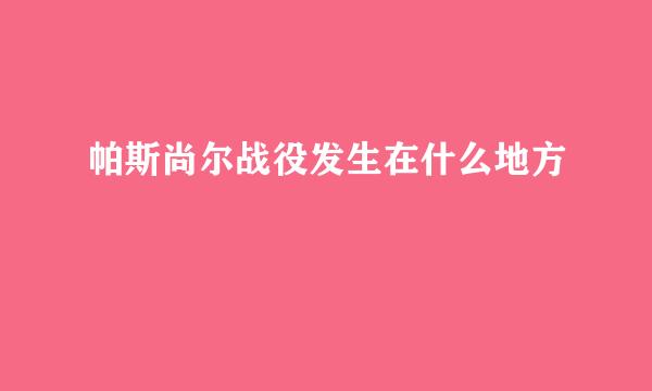 帕斯尚尔战役发生在什么地方