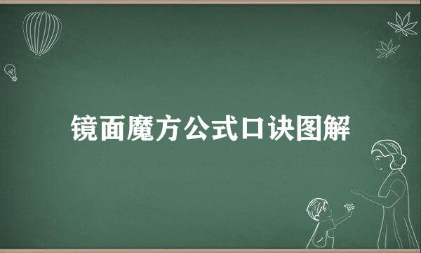 镜面魔方公式口诀图解