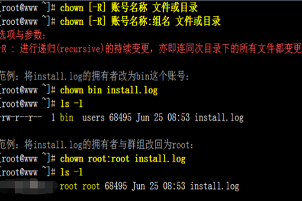 chown -r在linux里是什么含义,我一直搞不清楚.