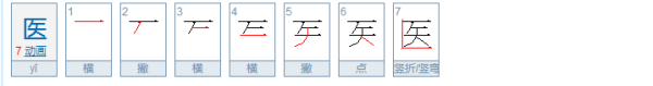 医字的笔顺先后顺序