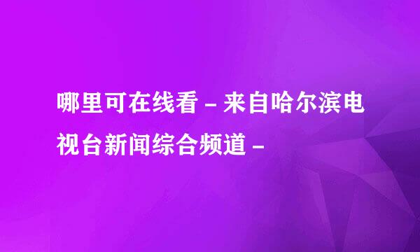 哪里可在线看－来自哈尔滨电视台新闻综合频道－