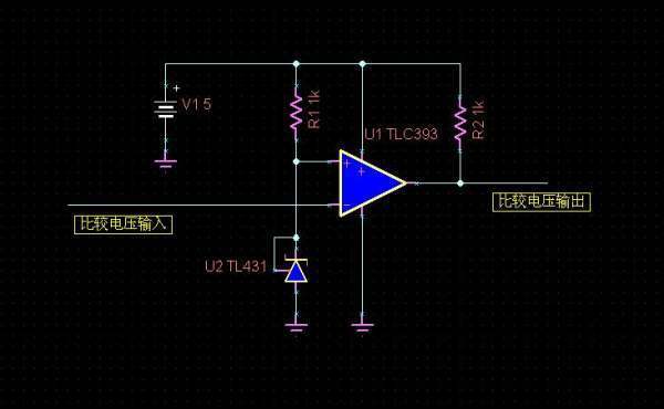 求一个由LM393和TL431 组成的电压比较器电路图