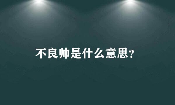 不良帅是什么意思？