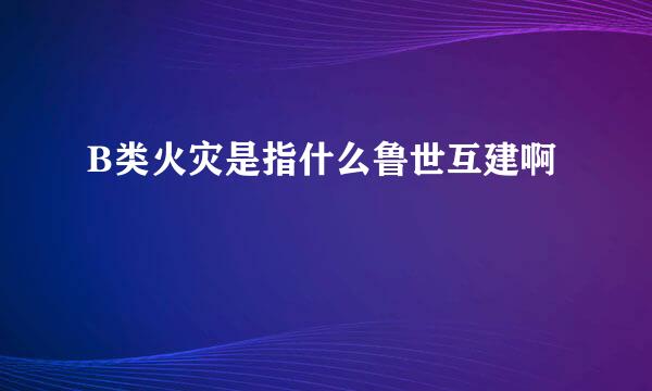 B类火灾是指什么鲁世互建啊