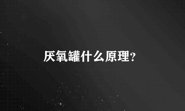 厌氧罐什么原理？