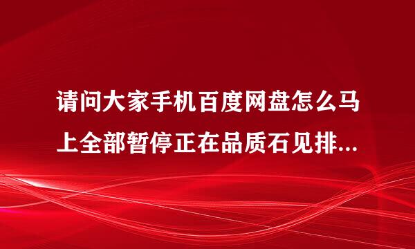 请问大家手机百度网盘怎么马上全部暂停正在品质石见排余检下载中的文件啊？我怎么没来自有找到这个功能有点晕了额😓