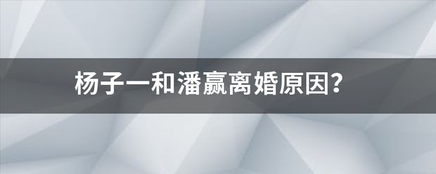 杨子一和潘赢离婚原因？