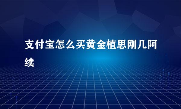 支付宝怎么买黄金植思刚几阿续