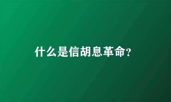 什么是信胡息革命？