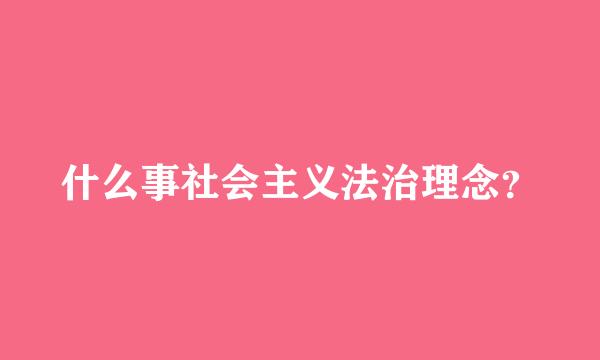 什么事社会主义法治理念？