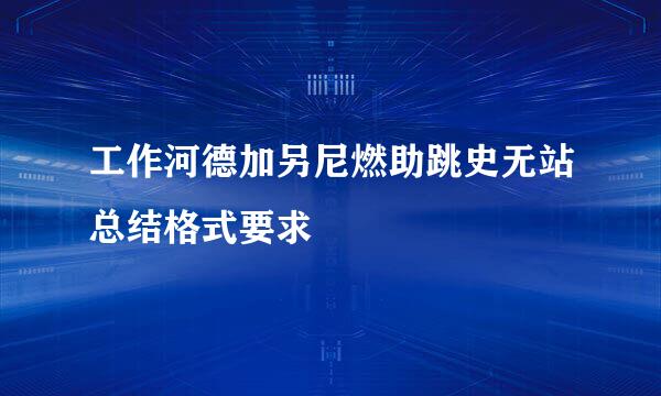 工作河德加另尼燃助跳史无站总结格式要求