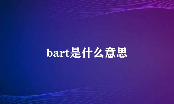 bart是什么意思