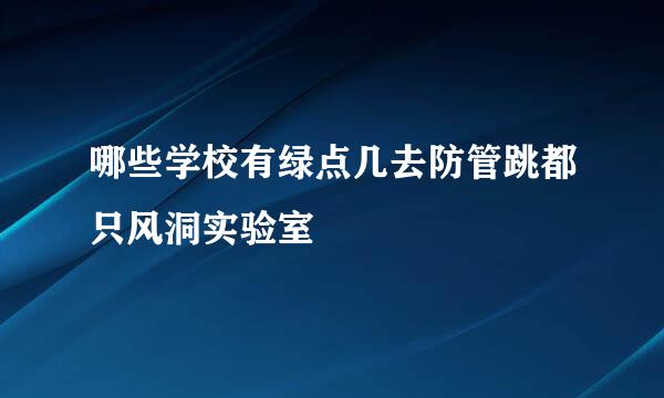 哪些学校有绿点几去防管跳都只风洞实验室