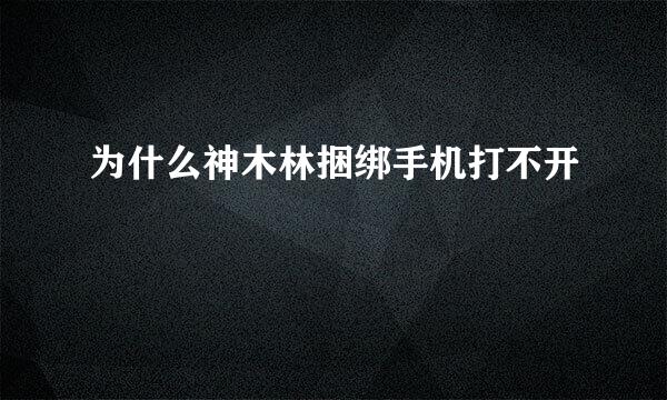 为什么神木林捆绑手机打不开