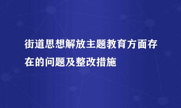 街道思想解放主题教育方面存在的问题及整改措施