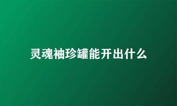 灵魂袖珍罐能开出什么