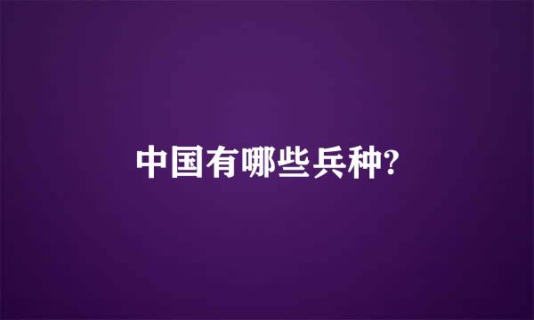 中国有哪些兵种?