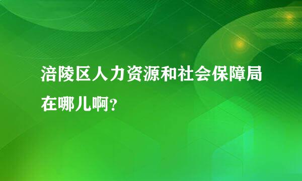 涪陵区人力资源和社会保障局在哪儿啊？