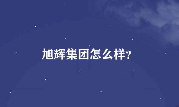 旭辉集团怎么样？