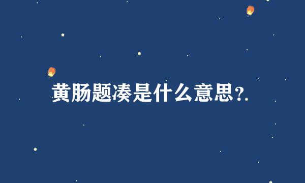 黄肠题凑是什么意思？