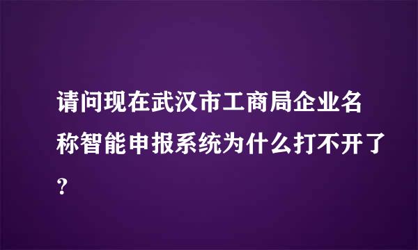 请问现在武汉市工商局企业名称智能申报系统为什么打不开了？