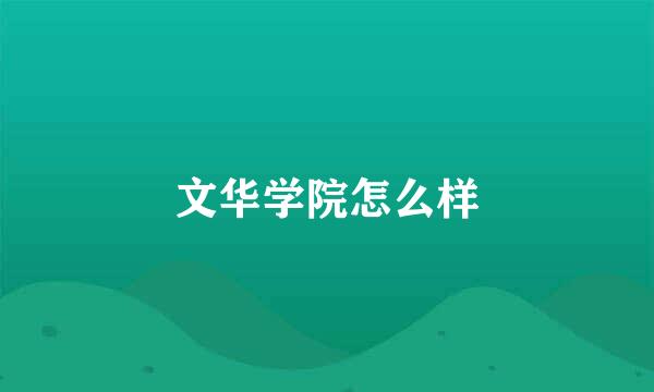 文华学院怎么样