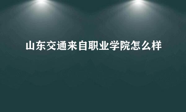 山东交通来自职业学院怎么样