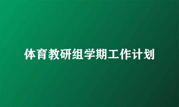 体育教研组学期工作计划