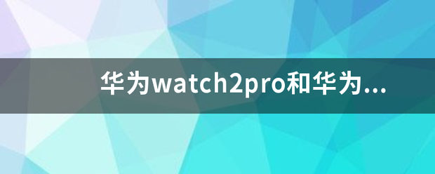 华为watch2pro和华为来自watch2