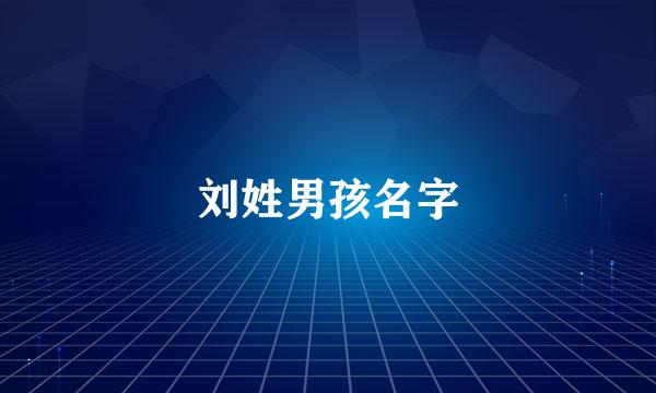 刘姓男孩名字