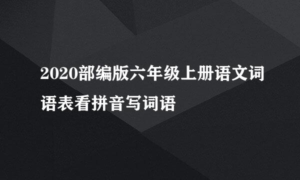 2020部编版六年级上册语文词语表看拼音写词语