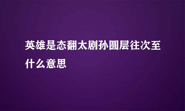 英雄是态翻太剧孙圆层往次至什么意思