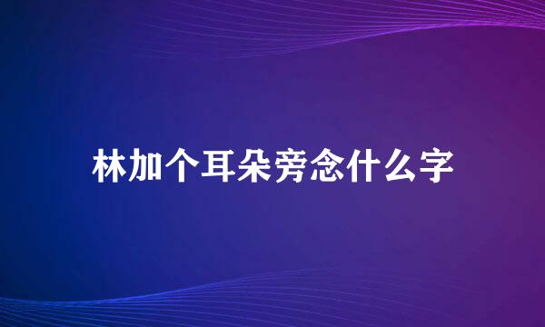 林加个耳朵旁念什么字