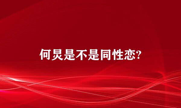 何炅是不是同性恋?