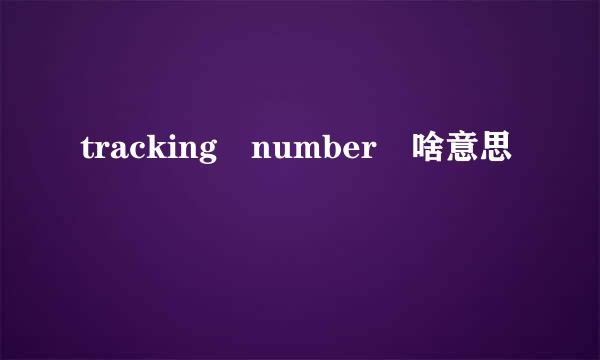 tracking number 啥意思