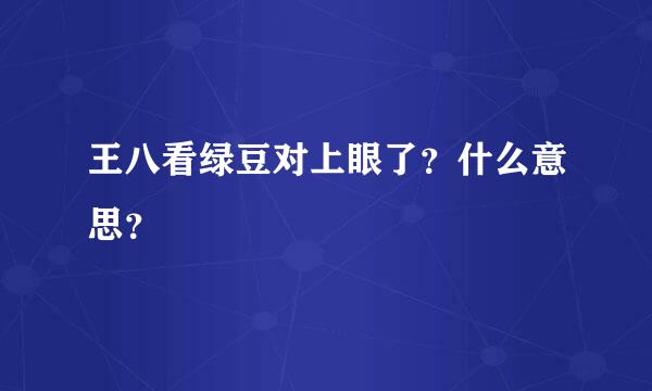 王八看绿豆对上眼了？什么意思？