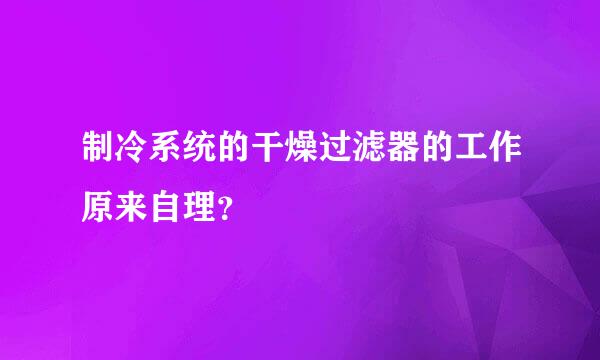 制冷系统的干燥过滤器的工作原来自理？