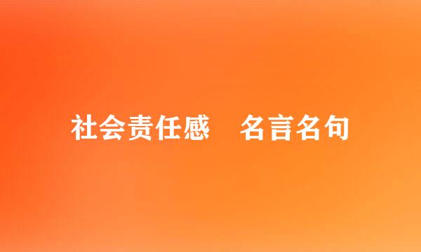 社会责任感 名言名句