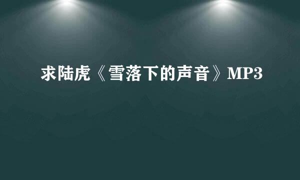 求陆虎《雪落下的声音》MP3