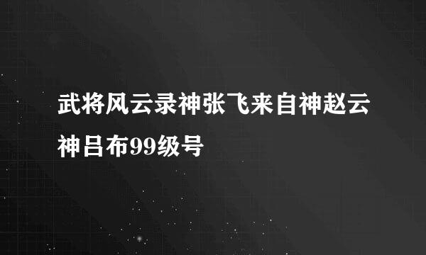 武将风云录神张飞来自神赵云神吕布99级号