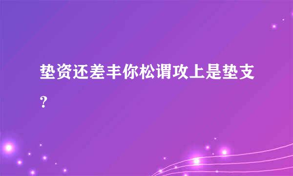 垫资还差丰你松谓攻上是垫支？